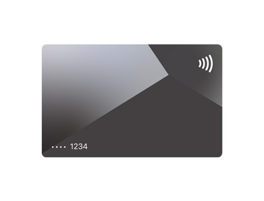 Front of credit card, grey colour