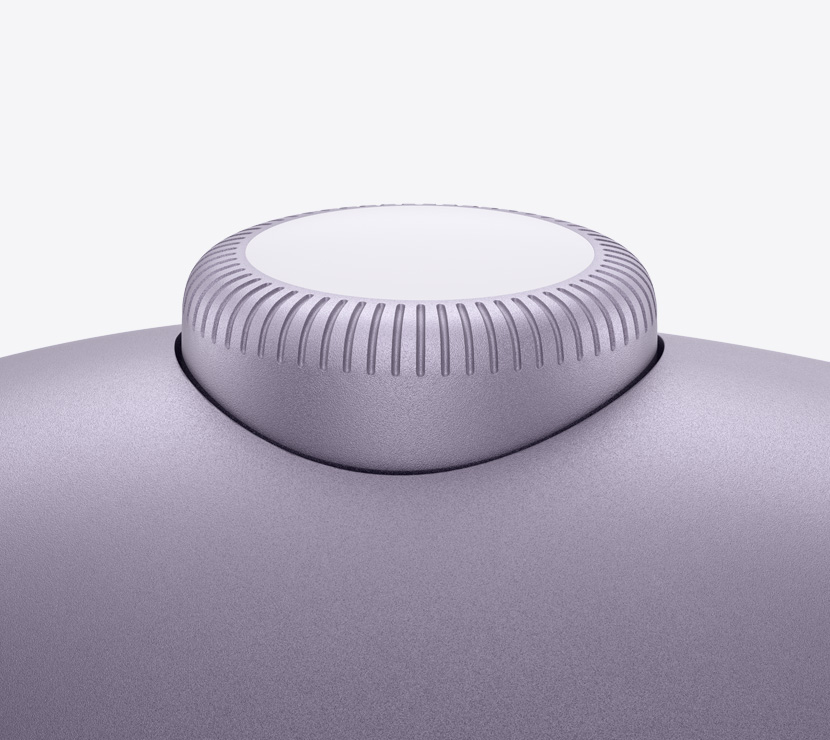 Ακουστικά AirPods Max 2, χρώμα μωβ, λεπτομέρεια του Digital Crown