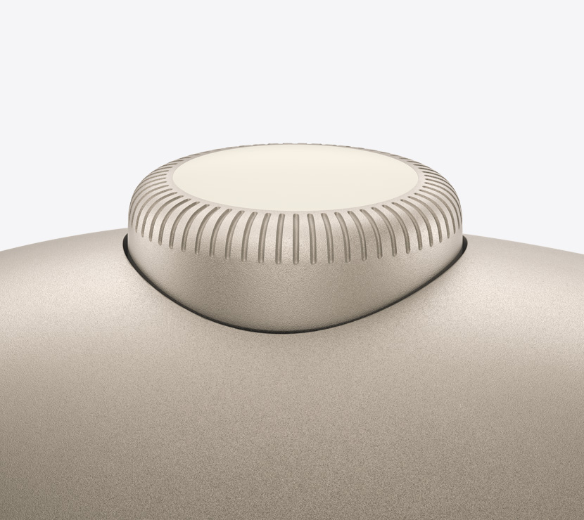 Ακουστικά AirPods Max 2, χρώμα λευκό της αστροφεγγιάς, λεπτομέρεια του Digital Crown