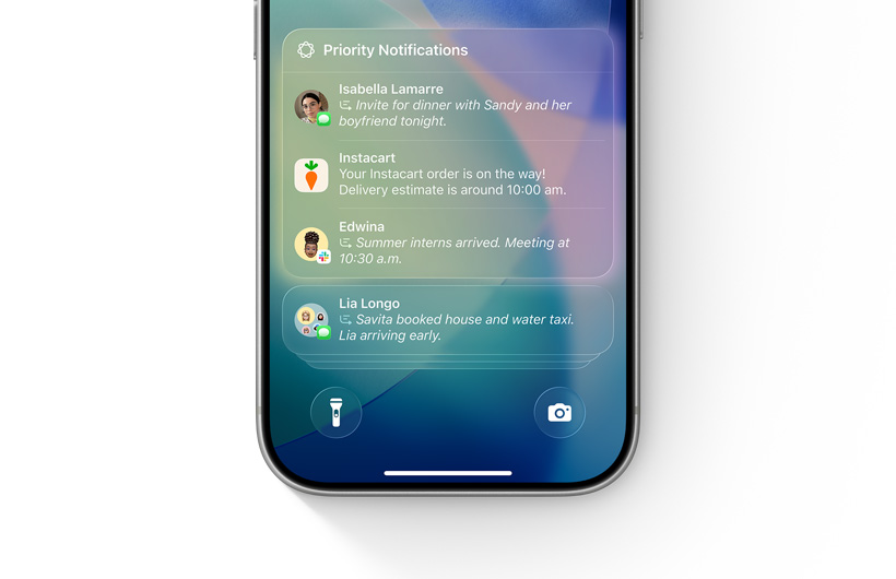Seznam oznámení na iPhonu s těmi prioritními na začátku sady