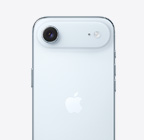 iPhone Air، الجزء الخلفي الخارجي، لون أزرق سماوي، نظام كاميرا Fusion في المنصة العلوية