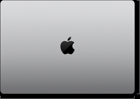 Екстериор на 16-инчов MacBook Pro, затворен, Apple лого в средата